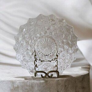 Vintage Fostoria Cubist Depression Glass Plate, Salad or Dessert Plate